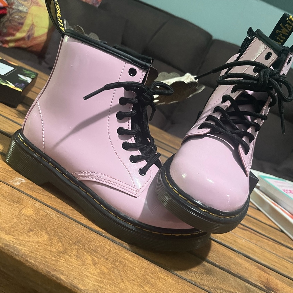 Dr. Martens Kids Pink Lace-Up Boots